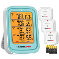 Termómetro Higrómetro Inalámbrico para Interiores y Exteriores ThermoPro TP220B, Monitor de Temperatura y Humedad con Alcance de 500 pies y 3 Sensores Remotos