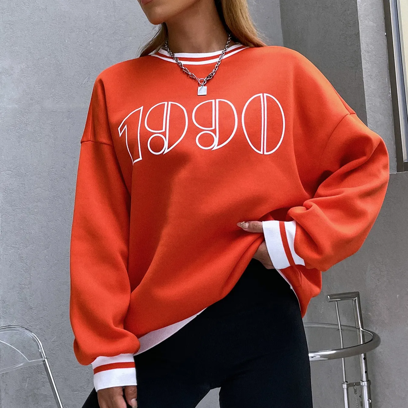 Jumper oversized tops casual tricô unisex streetwear pullover personalizado hoodie plus size das mulheres hoodies & camisolas