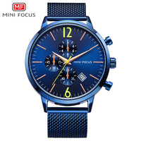 MINI FOCUS Prix d'usine Montre à quartz de haute qualité pour hommes Design de luxe Étanche Usine Alliage Bracelet en acier inoxydable MF0185G