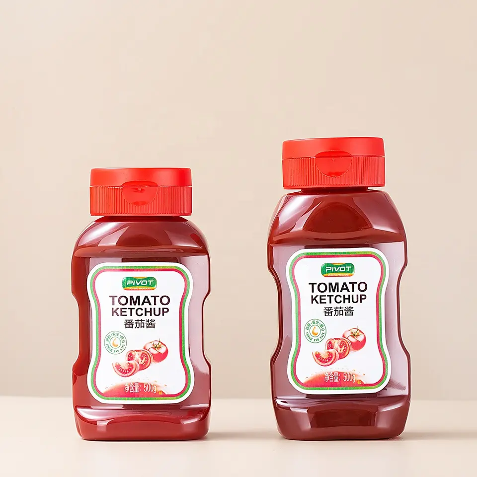 Fornitura BBQ 12oz 373ml pomodoro popolare ketchup spremere bottiglia di salsa di plastica con logo