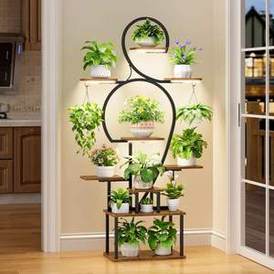 <span class=keywords><strong>Étagère</strong></span> <span class=keywords><strong>à</strong></span> fleurs moderne de style europé<span class=keywords><strong>en</strong></span> <span class=keywords><strong>à</strong></span> 9 niveaux, lampe de culture intérieure, <span class=keywords><strong>en</strong></span> fer et <span class=keywords><strong>bois</strong></span>, pour salon, rangement de <span class=keywords><strong>plantes</strong></span> vertes <span class=keywords><strong>à</strong></span> domicile - Product Image 4