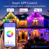 Luces LED Inteligentes Beamy RGB a Prueba de Agua para Exteriores, Luces de Punto para Aleros, Iluminación de Techos, Decoraciones Navideñas