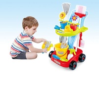 Chariot de jardinage pour enfants, 24 pièces, accessoire avec râteau à feuilles, arrosage Can, jeu de nettoyage, outils de jardinage, jouets pour l'entretien de la maison