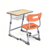 Chaise de bureau scolaire moderne, confortable, durable, réglable en hauteur, en bois massif, écologique, avec 1 tiroir, poste de travail multifonctionnel pour la maison