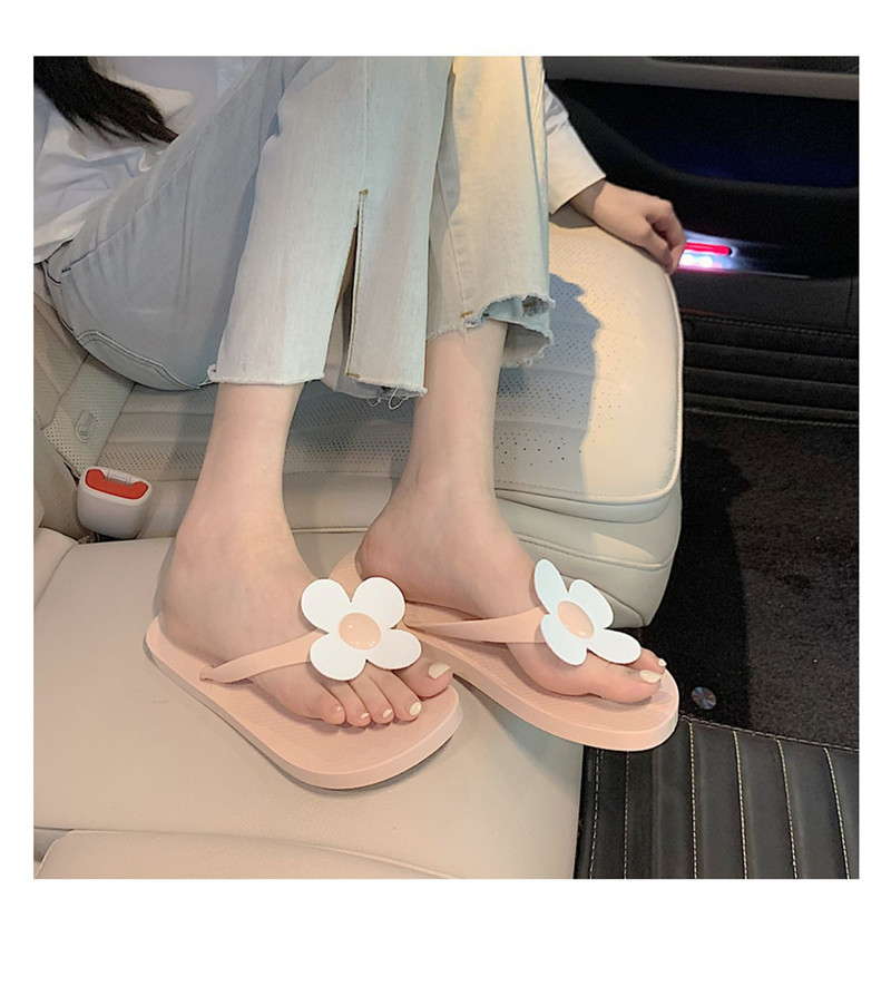 Fashion Flower Flip-flops Women Summer Beach Shoes Soft Soled PVC Flip Flops Slippers