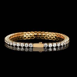 Premium B2B Wholesale 1-Row VVS Moissanite Tennis <b>Bracelets</b> S925 Silver 18K Gold Plated Iced Out Eternity Link Hip Hop Jewelry - Product Image 2