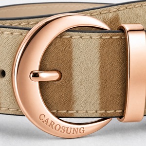 <span class=keywords><strong>Cintura</strong></span> Carosung Personalizzata in Vera <span class=keywords><strong>Pelle</strong></span> <span class=keywords><strong>Beige</strong></span> Marrone con Fibbia in Acciaio Inossidabile Oro Rosa - Product Image 2