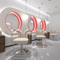 Fauteuil de Barbier Réglable et Rotatif Style Crème, Design Luxe Léger, Bases Métalliques Dorées et Argentées, Chaise de Salon de Coiffure