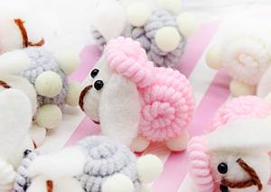 Cordero de fieltro encantador para mascotas lindo pinchado hecho a mano multicolor a precio de fábrica - Product Image 3