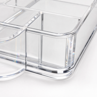 Plateau de service personnalisé en acrylique transparent à plusieurs compartiments pour bonbons, noix, organisateur de nourriture pour fêtes, présentoir alimentaire avec logo OEM