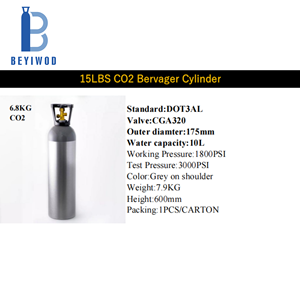 Cylindre de gaz <span class=keywords><strong>CO2</strong></span> en aluminium sans soudure certifié DOT 3AL/3AA, 10 kg, pour la fabrication de boissons gazeuses, l'<span class=keywords><strong>aquarium</strong></span> et l'utilisation médicale, réservoir haute pression - Product Image 5