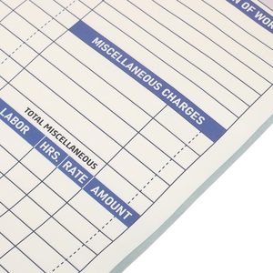 Carnet de reçus de factures NCR autocopiant, formulaires de bons de commande et de travail pour petites entreprises, duplicata 2 feuillets, logo personnalisé UV/numérique - Product Image 3