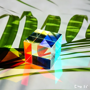 Prisme optique rectangulaire dichroïque Rehoboth Cross X-Cube en verre optique, combinateur et séparateur de lumière RGB pour expériences optiques, garantie 1 an - Product Image 1