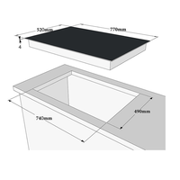 Table de cuisson à induction à 4 brûleurs intégrée Surface en céramique Contrôle tactile Haute efficacité Classe de nettoyage facile Efficacité énergétique Downdraft