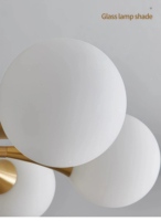 JYLIGHTING Lustre en verre à boules dorées de style rétro européen postmoderne, luminaire de plafond de haute qualité pour la décoration de la maison, du restaurant et de l'hôtel