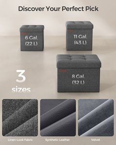 SONGMICS Pouf Contenitore <span class=keywords><strong>Pieghevole</strong></span> Moderno Piccolo, <span class=keywords><strong>Poggiapiedi</strong></span> a Cubo per Scuola, Ingresso, Soggiorno, Camera da Letto, Dormitorio - Product Image 6