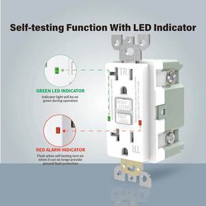 <span class=keywords><strong>Prise</strong></span> murale gfi Standard américain et canadien, <span class=keywords><strong>prise</strong></span> de <span class=keywords><strong>prise</strong></span> murale duplex 20amp 125 volts gfci <span class=keywords><strong>prise</strong></span> murale électrique - Product Image 5