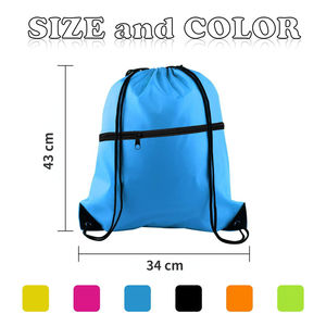 Sac à dos multifonctionnel 34*43 cm avec poche extérieure zippée, sacs à cordon avec ou sans écouteurs, sacs à dos - Product Image 2