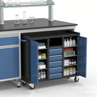Armoire à outils métallique robuste et moderne à 5 tiroirs avec serrure à clé, chariot de rangement personnalisable OEM pour garage et atelier