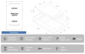 Cuisinière à induction à 2 brûleurs Cuisinière électrique Cuisinière intégrée OEM ODM <span class=keywords><strong>Vitro</strong></span> Céramique Verre Surface Digital Smart Multi-Function <span class=keywords><strong>Domino</strong></span> - Product Image 4