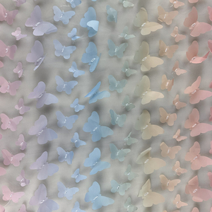 <span class=keywords><strong>2025</strong></span> mới được thiết kế nóng bán 3D hoa ren vải 100% polyester 2 cách co giãn lưới bướm ánh sáng vải - Product Image 4