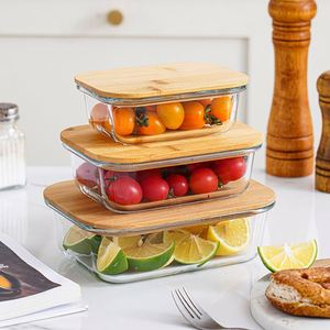 Eco Friendly <b>Meal</b> <b>Prep</b> Glass Bento Lunch <b>Box</b> Leakproof Glass Food Container with Bamboo Lid - Product Image 2