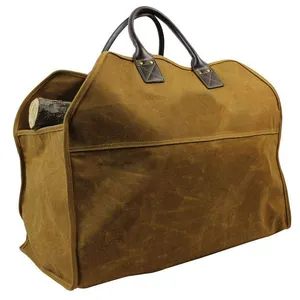 Canvas Log Carrier Tote Large Fire Wood Bag firewood wood basket firewood bag large carry bag