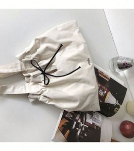 กระเป๋าผ้าแคนวาสแบบมีเชือกผูก  รีไซเคิลได้  สกรีนโลโก้ได้ตามต้องการ  ขายส่ง MOQ ต่ำ |   ถุงช้อปปิ้งและถุงโปรโมชั่น - Product Image 1