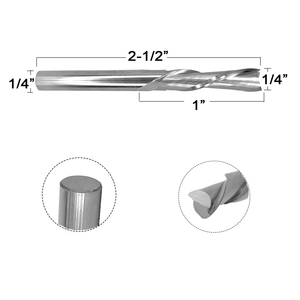 Broca de enrutador de carburo de corte descendente OL de 2-1/2 \ "con CD de 1/4 \" X 1 \ "<span class=keywords><strong>CL</strong></span> 1/4 \" Vástago 2 flautas Broca en espiral OEM personalizable - Product Image 2