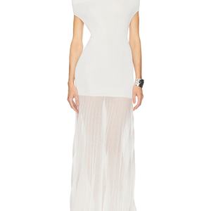 Robes de soirée maxi en mousseline de soie plissée, élégantes et modestes, sans manches, pour femmes, vente en gros, sur mesure, mode été, luxe - Product Image 6