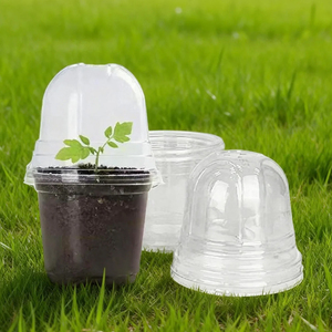 Pots de jardinage de style américain <span class=keywords><strong>en</strong></span> PE, coupelles à semis, boîtes de Pétri <span class=keywords><strong>pour</strong></span> pépinière, dômes d'humidité, pots de transplantation <span class=keywords><strong>en</strong></span> PET - Product Image 2