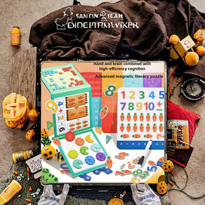 3-Trong-<span class=keywords><strong>1</strong></span> Gỗ Toán Học Câu Đố Cuốn Sách Preschooler Toán Học Kỹ Thuật Số Phân Giải Phần Vòng Tròn Đồ Chơi Kit Cho 2-4 Năm Tuổi - Product Image 2