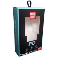 Boîte en papier couleur avec plateau en PVC pour adaptateur de prise de charge de produit électronique, en stock et personnalisable