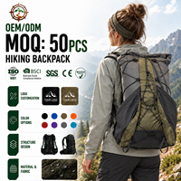 Sac à dos de randonnée et de trekking en nylon unisexe pour activités de plein air, grande capacité 30L