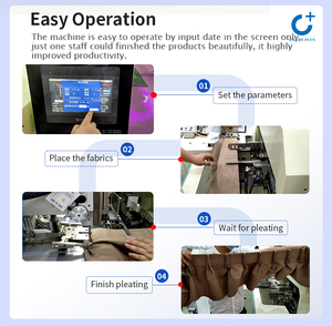 Machine à plisser les rideaux multifonctionnelle, plis doubles/triples/gobelets, haute efficacité, contrôle entièrement automatique assurant une précision optimale - Product Image 5