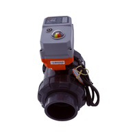 Vanne à boisseau sphérique industrielle en PVC à double union, actionneur marche/arrêt AC220V, fabricant OEM de vannes de régulation d'eau, Chine