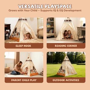 Tienda de Campaña Infantil de Lona de Algodón con Diseño de Camello del Desierto, <span class=keywords><strong>Tipi</strong></span> <span class=keywords><strong>para</strong></span> Jugar en Interiores <span class=keywords><strong>para</strong></span> <span class=keywords><strong>Niñas</strong></span> y Niños - Product Image 6