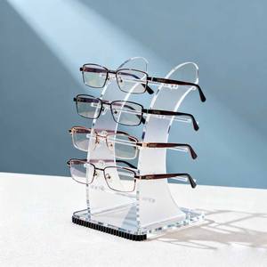 מתלה תצוגה אקרילית מודרנית עם חריץ כרטיס קבוע ללא להחליק 5 שכבות משקפיים עבור חנויות קמעונאיות - Product Image 3