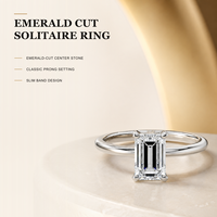 Bague Solitaire en Or 18K avec Diamant de Laboratoire DEF Taille Émeraude 2 Carats, 4 Griffes, Design de Luxe Personnalisé, Cadeau de Mariage, Approvisionnement Direct Usine