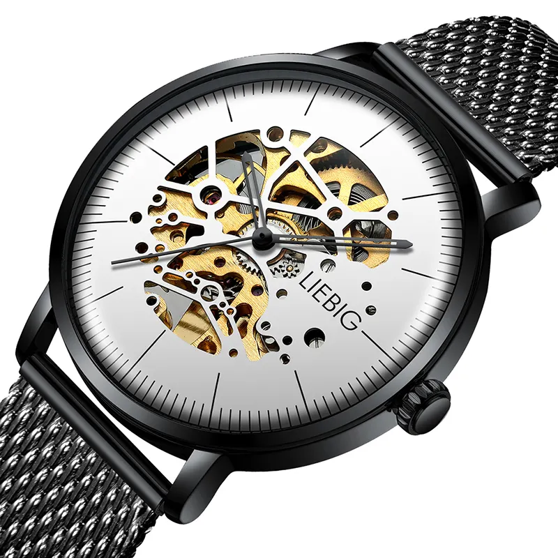 SKMEI LIEBIG Wrist watches Stainless Steel Women Watch Gold supplier clock automatic watch mechanical men wrist luxury