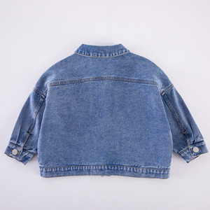 Manteau de motard en denim pour enfants, garçons et filles, manches longues, style <span class=keywords><strong>aviateur</strong></span>, <span class=keywords><strong>veste</strong></span> solide, vente en gros, - Product Image 4