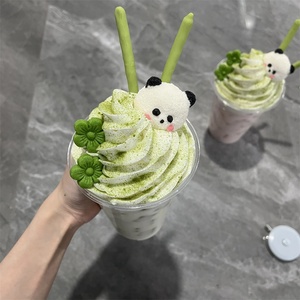 Modelo de simulación de batido de leche con burbujas Panda Fubao de 500 ML, bonito modelo de batido de crema para exhibición en coches de comida DIY y camiones de café y smoothies - Product Image 3