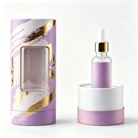 Emballage de luxe en boîte cylindrique pour flacon de parfum en feuille d'or, 50 ml, tube en papier écologique pour cosmétiques, conteneur rond pour huile essentielle