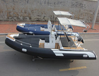 Bateau pneumatique de luxe en fibre de verre CE certifié 6M Hypalon Rib 600 pour la pêche en eaux océaniques et les yachts