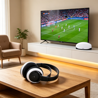 Casque TV sans fil 2,4 GHz, circum-auriculaire, avec bandeau, Hi-Fi, rechargeable