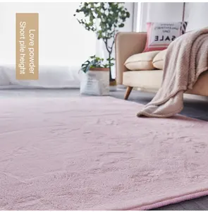 <span class=keywords><strong>Tapis</strong></span> moderne en fausse fourrure de lapin, accessoire doux et confortable, <span class=keywords><strong>rond</strong></span>, fait Machine, pour le salon - Product Image 1