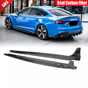 Pour <span class=keywords><strong>Audi</strong></span> A5 B9.5 S5 S Line 2021-2024 Spoiler de lèvre d'extension de jupe latérale en Fiber de carbone véritable - Product Image 2