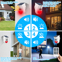 Détecteur de mouvement intelligent TYSH WiFi solaire extérieur PIR sans fil avec sirène stroboscopique sonore, alarme étanche IP65 à piles pour garage, maison, hôtel