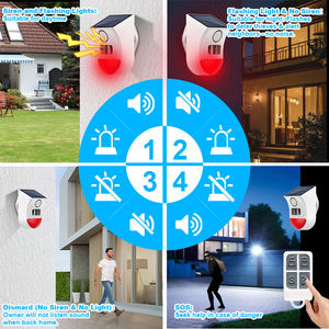 Détecteur de mouvement intelligent TYSH WiFi solaire extérieur PIR <span class=keywords><strong>sans</strong></span> <span class=keywords><strong>fil</strong></span> avec sirène stroboscopique sonore, <span class=keywords><strong>alarme</strong></span> étanche IP65 à piles pour garage, maison, hôtel - Product Image 3