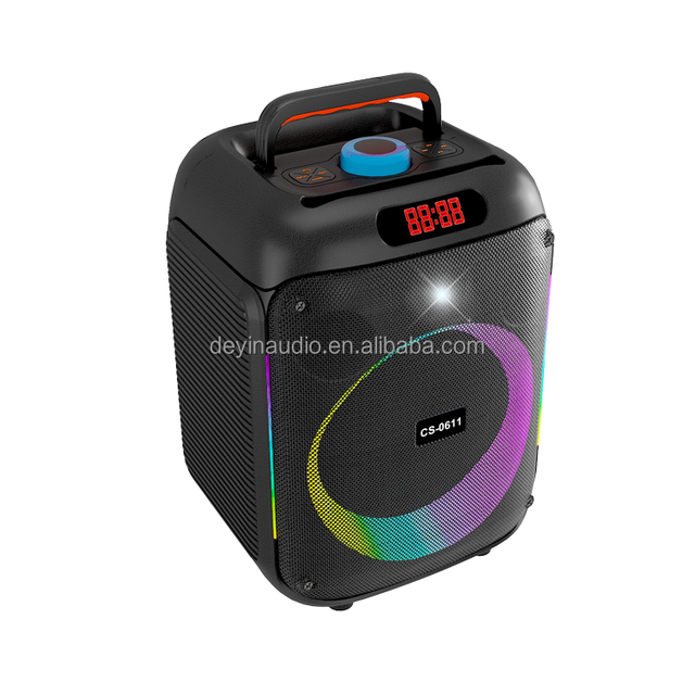 Wireless for Speaker with High Power 50W RGB LED Lighting USB AUX for Outdoor Karaoke Home Use